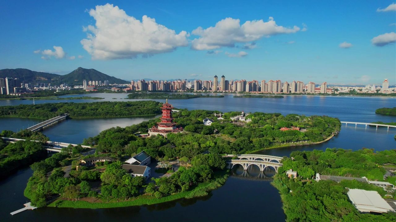 厦门航拍园博苑风光