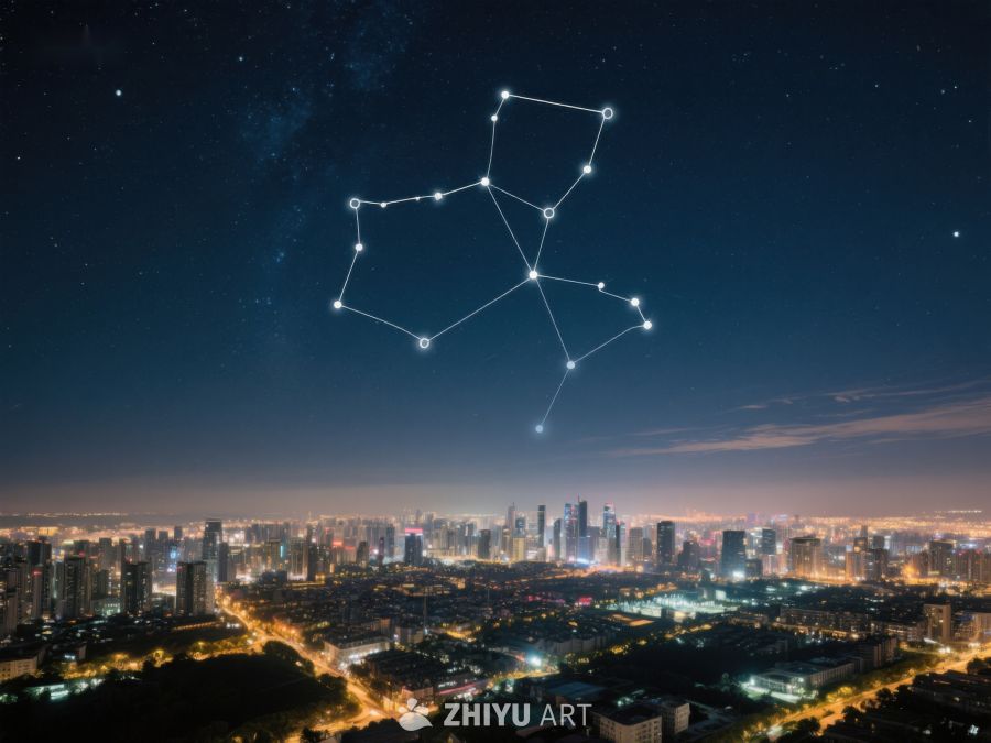夜空星座与城市灯火交相辉映 407