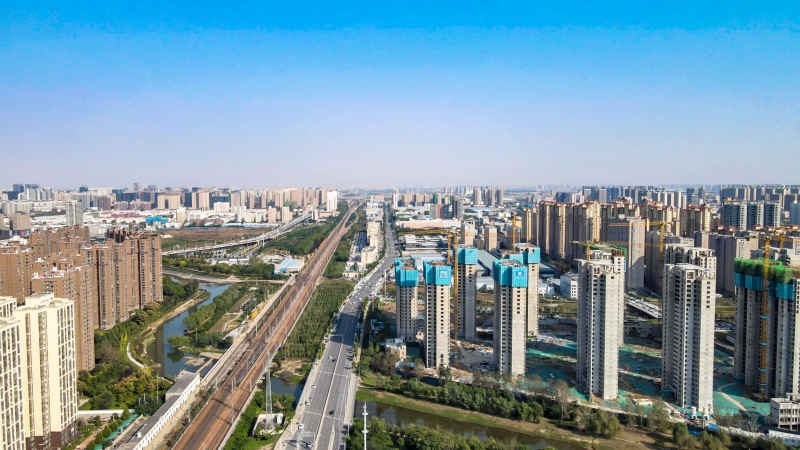 河南郑州城市风光航拍摄影图
