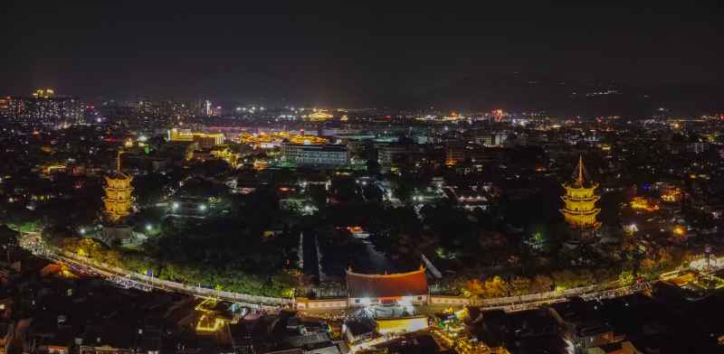 航拍福建泉州古城区建筑风光 25