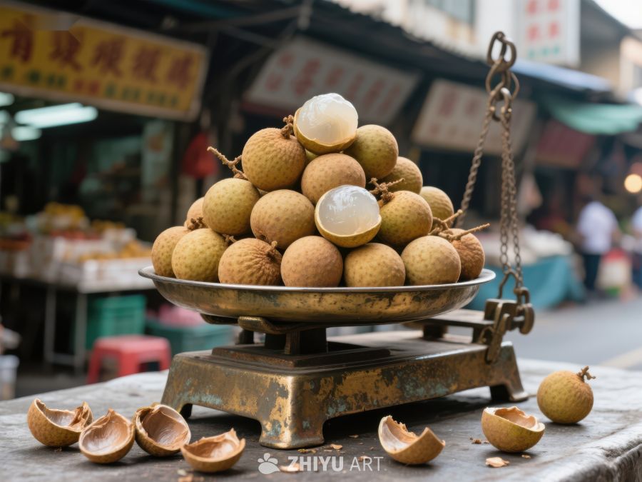 龙眼称重，传统市场一角 319