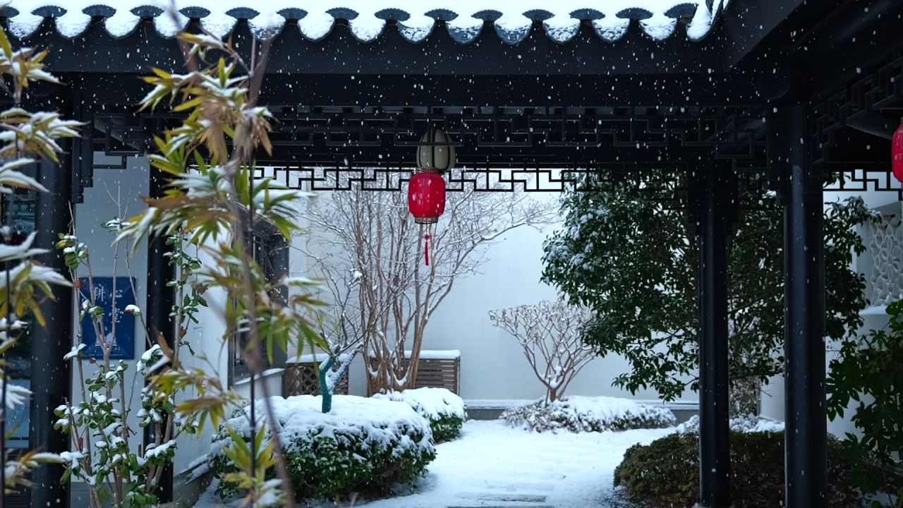 中式园林雪景 园林雪景 江南雪景 27