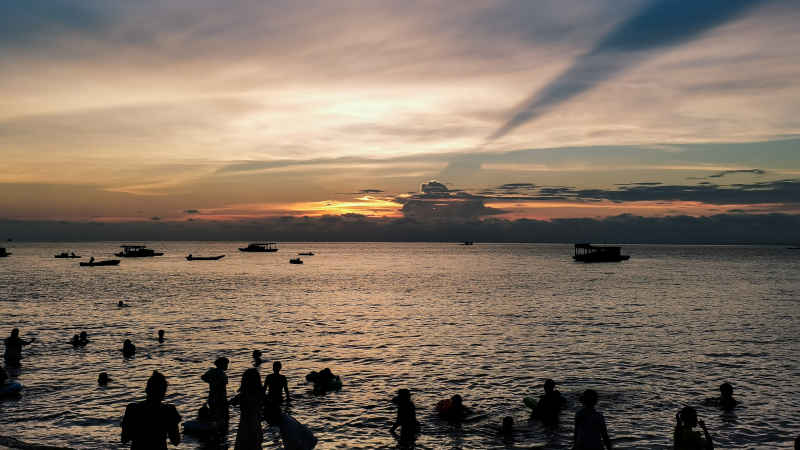 夏夜 海边 晚霞 5