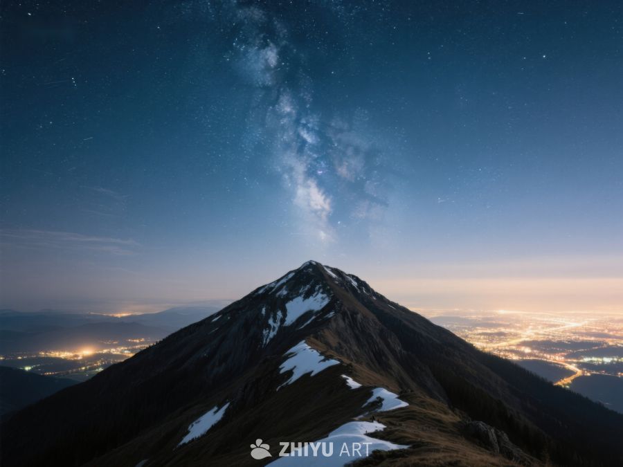 夜空银河下的雪山之巅 433