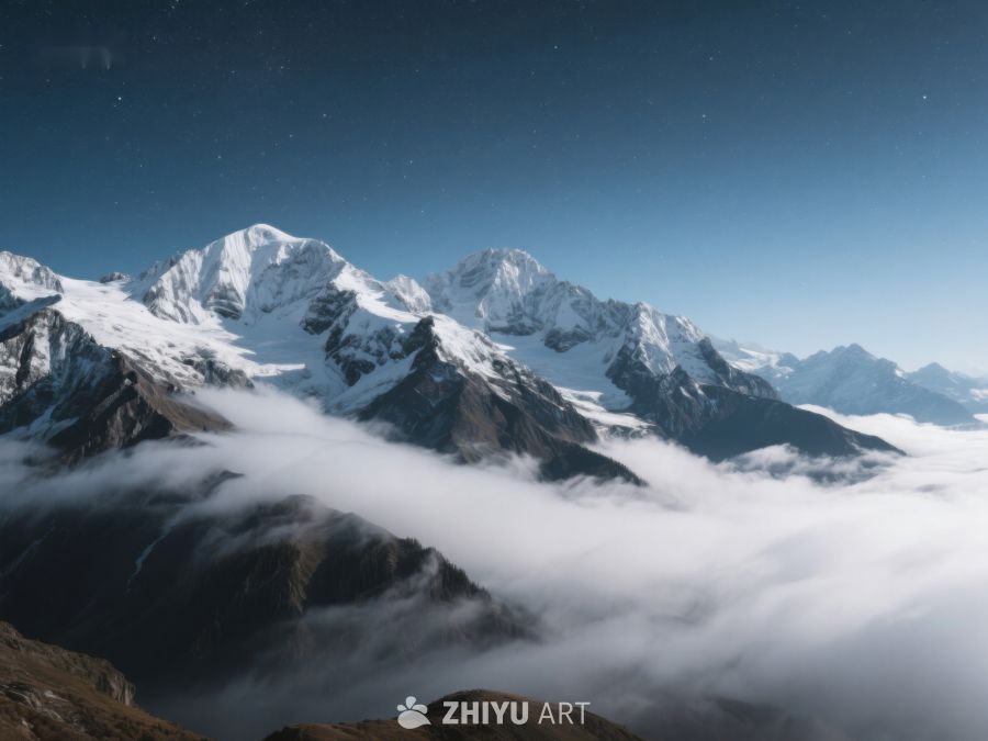 雪山之巅，云海缭绕 240