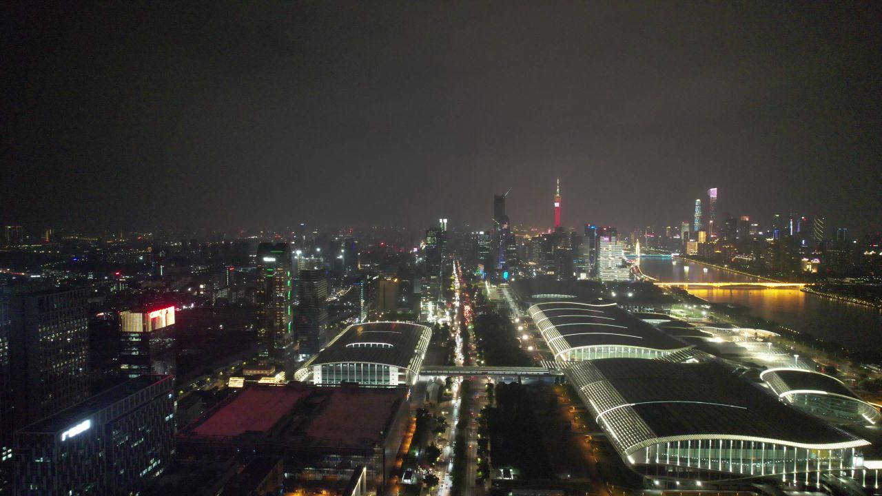 广州城市建设城市风光航拍 