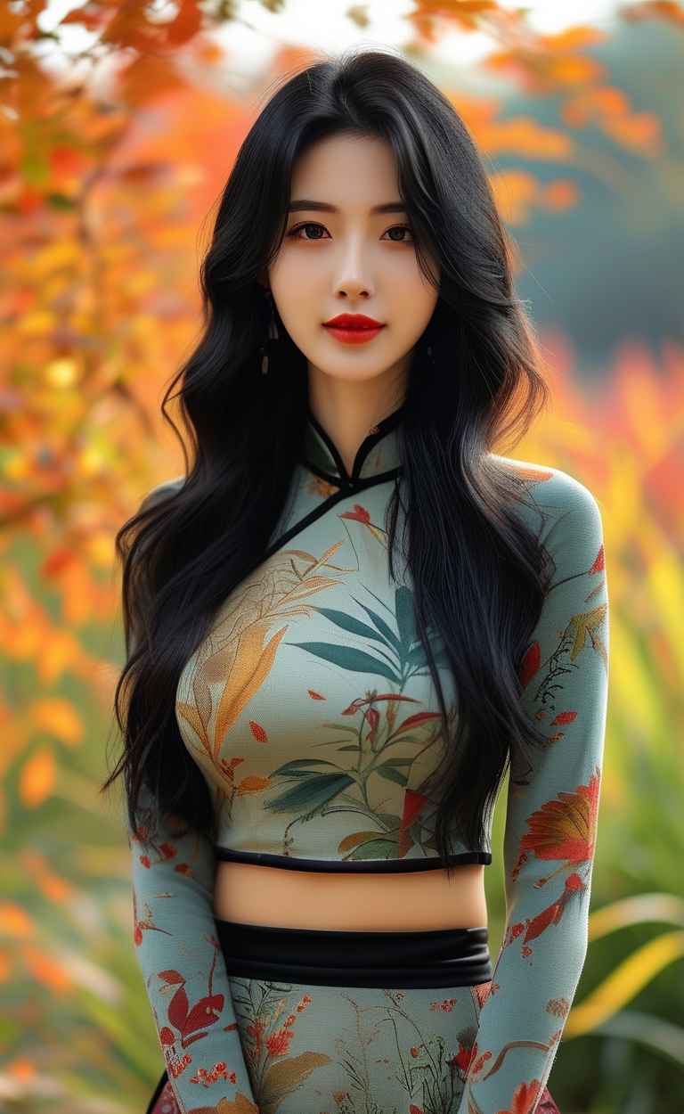 秋天美女户外摄影图 38