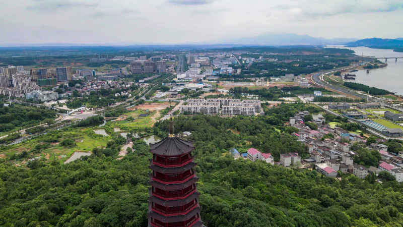 江西吉安城市风光旅游景区航拍图