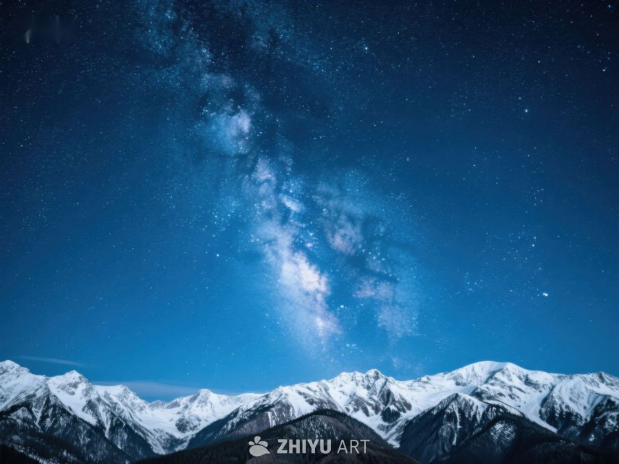 雪山夜空下的银河美景 246