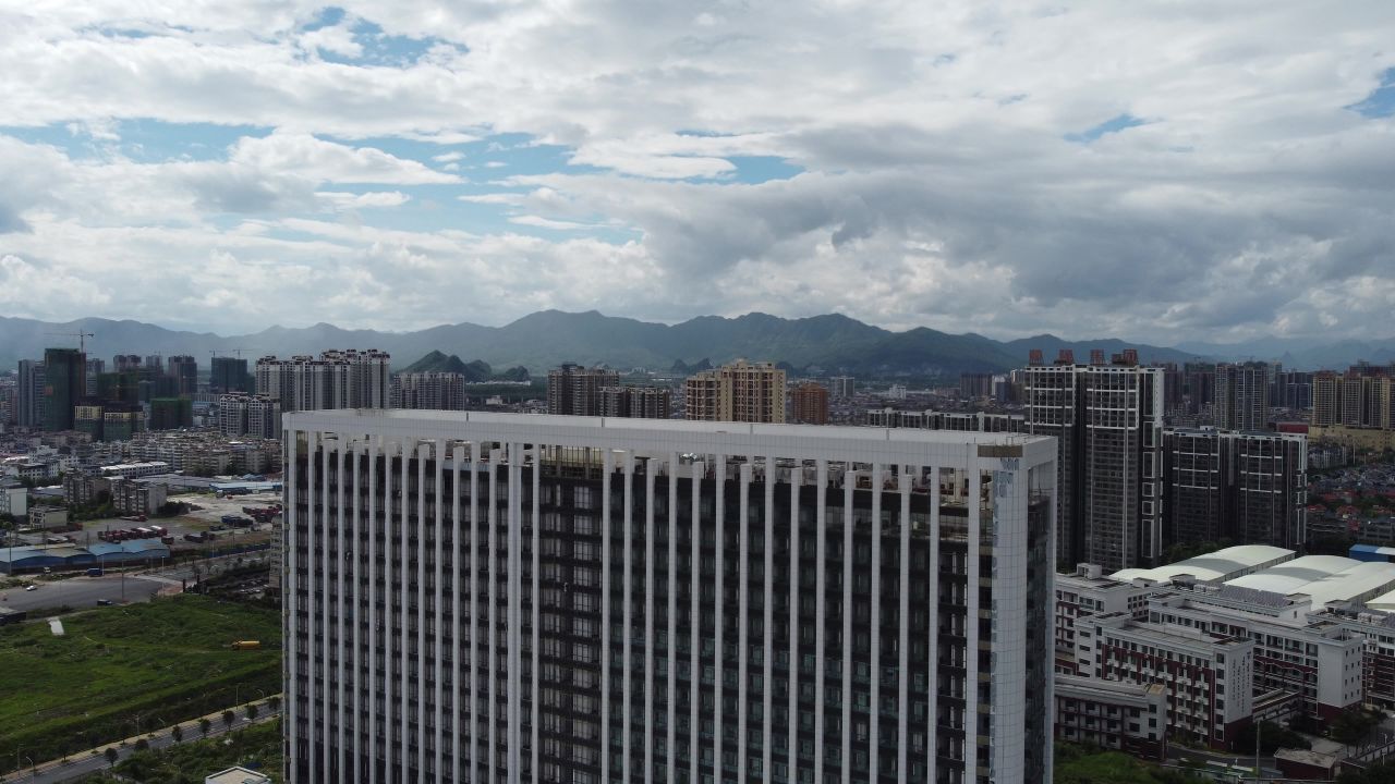 桂林灵川中医医院晴天鸟瞰航拍