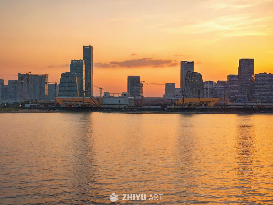 苏州高铁新城日落