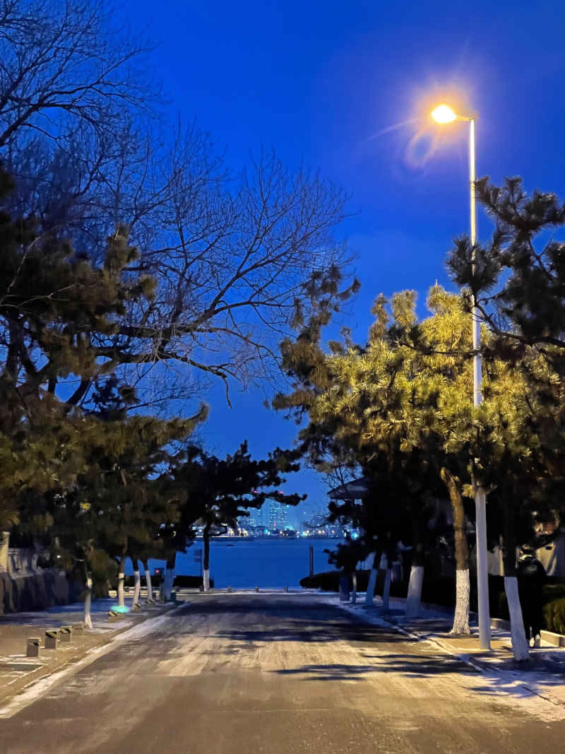 青岛湛山五路傍晚蓝调时刻