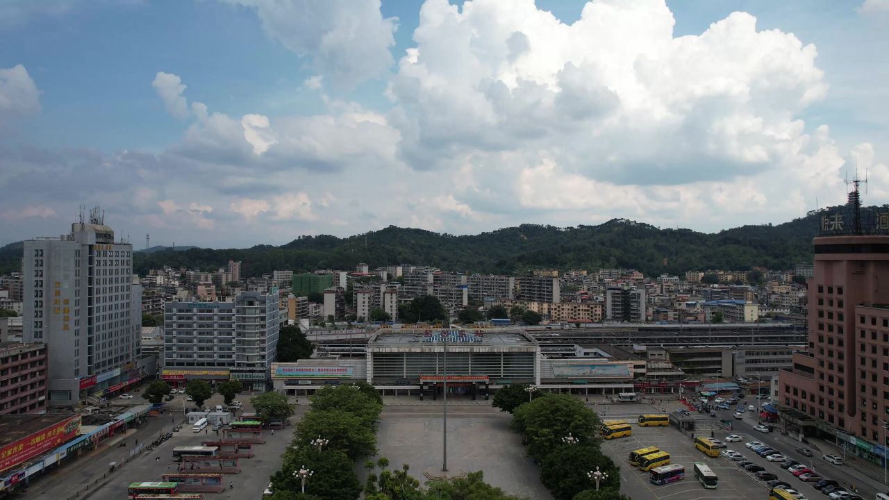 广东韶关城市风光地标建筑航拍 