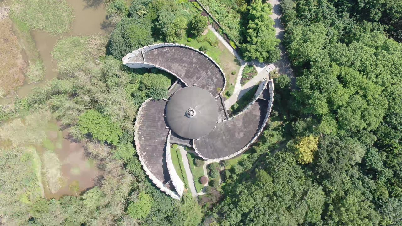 湖北赤壁三国古战场风景航拍  