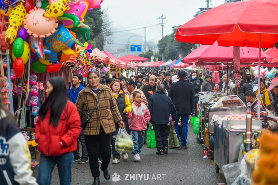 农村赶集 集市摆摊烟火气 5
