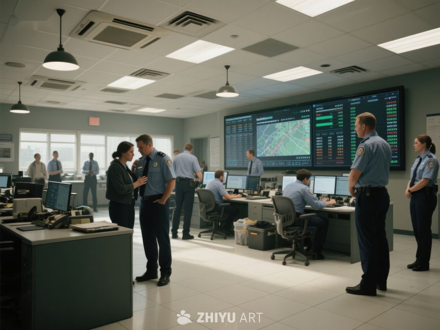 监控中心工作人员讨论 177