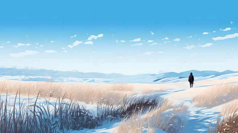 冬季唯美创意背景插画图 114