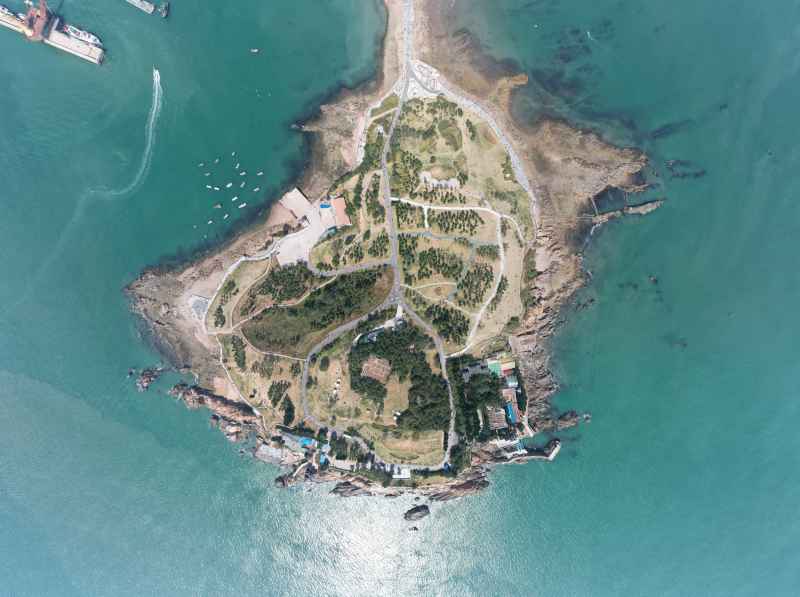 青岛小麦岛全景俯视图