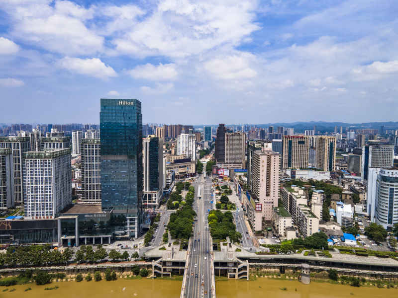 湖南株洲城市风光航拍