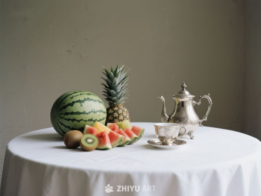 水果与茶具的静物组合 572