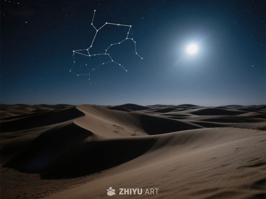 沙漠夜空下的星座图 112