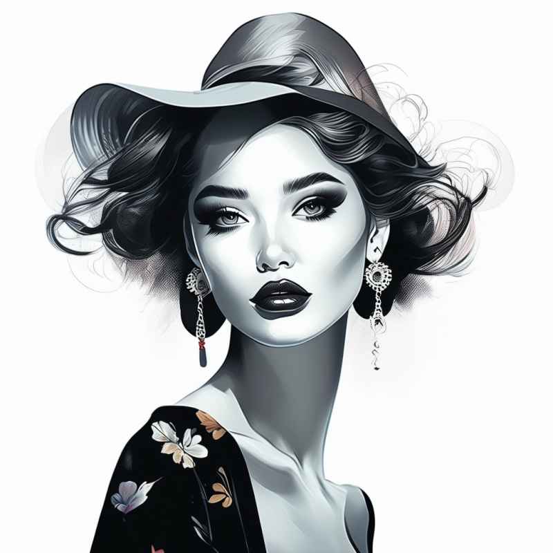 时尚插画美女 13
