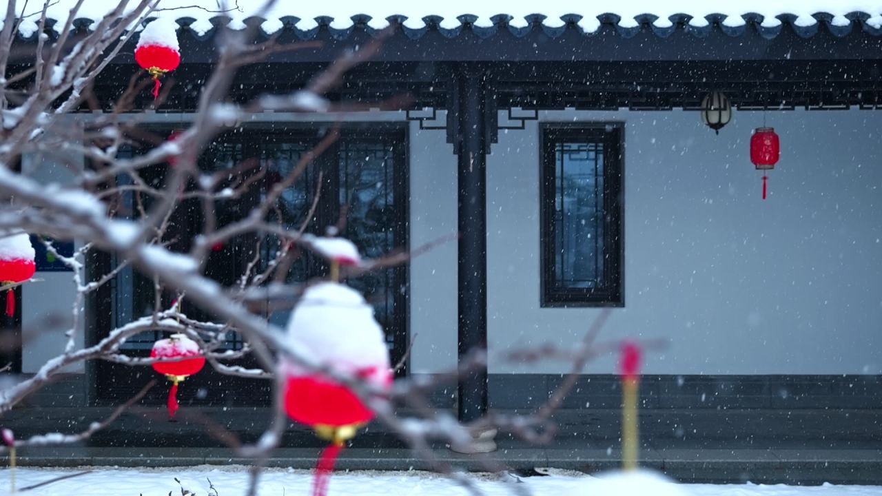 中式园林雪景 园林雪景 江南雪景 9