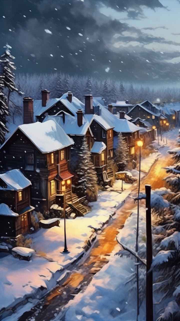 冬季插画美景图 8