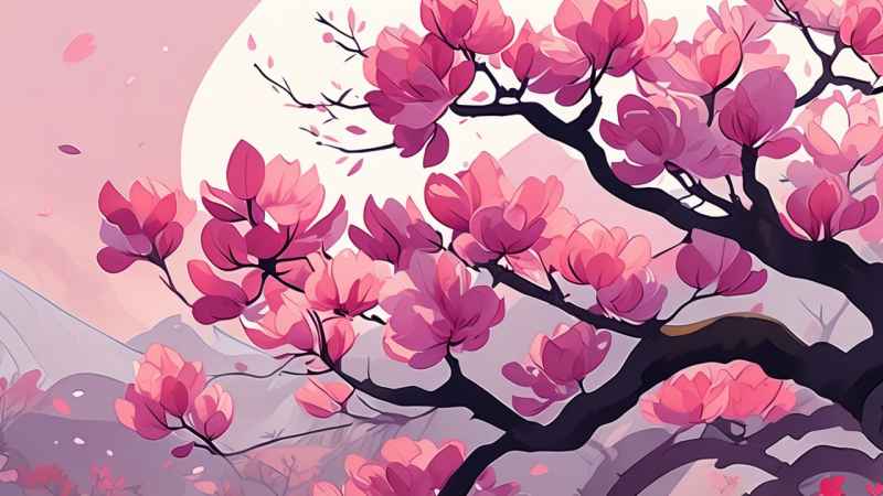 紫荆花扁平插画 4