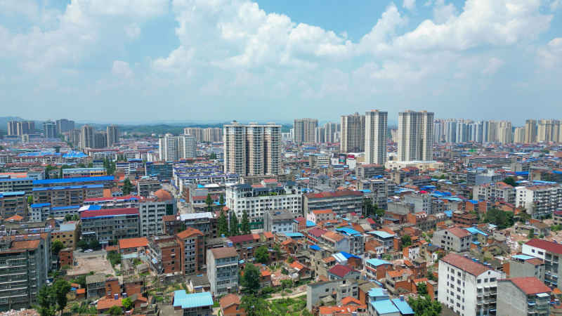 航拍湖北襄阳南漳县城市建设
