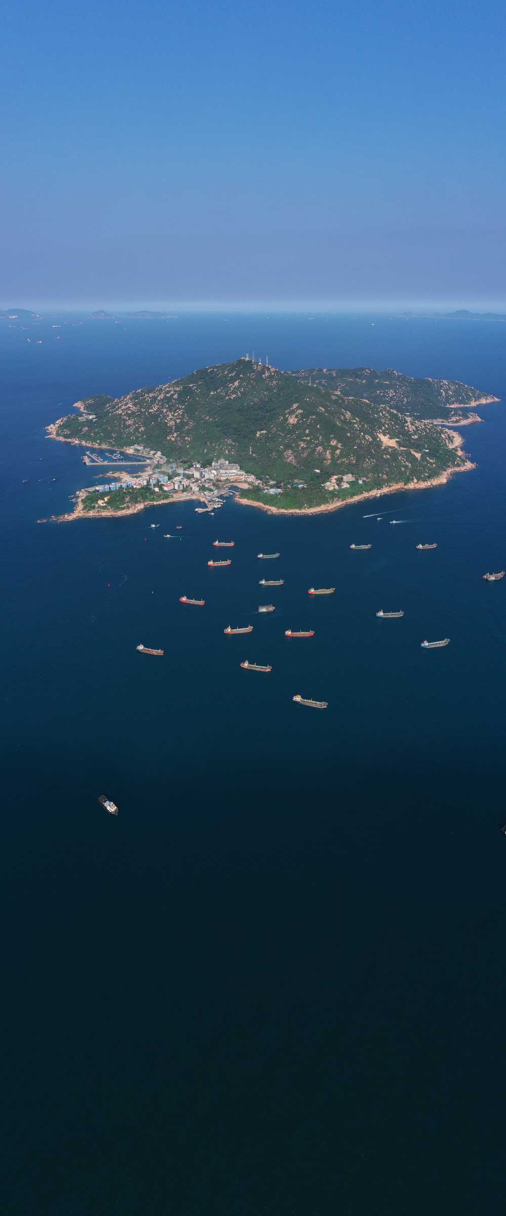 海岛全景航拍