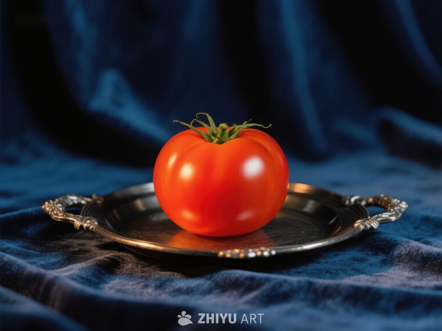 红番茄置于银盘之上 53