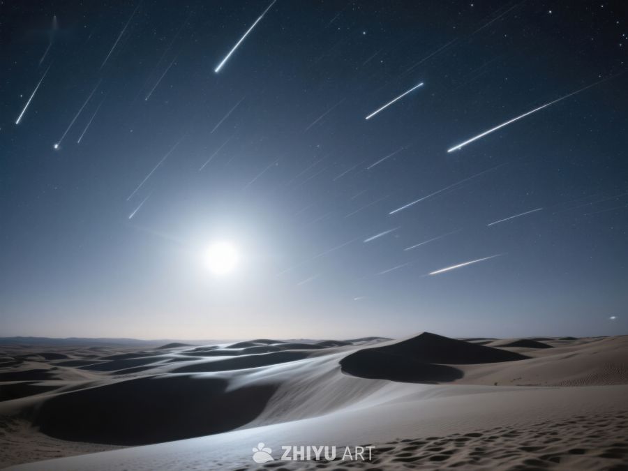 沙漠夜空下的流星雨 100