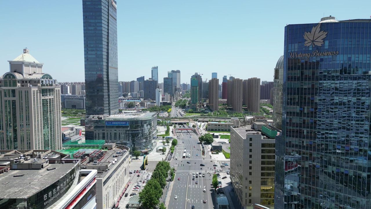 河北石家庄城市交通航拍