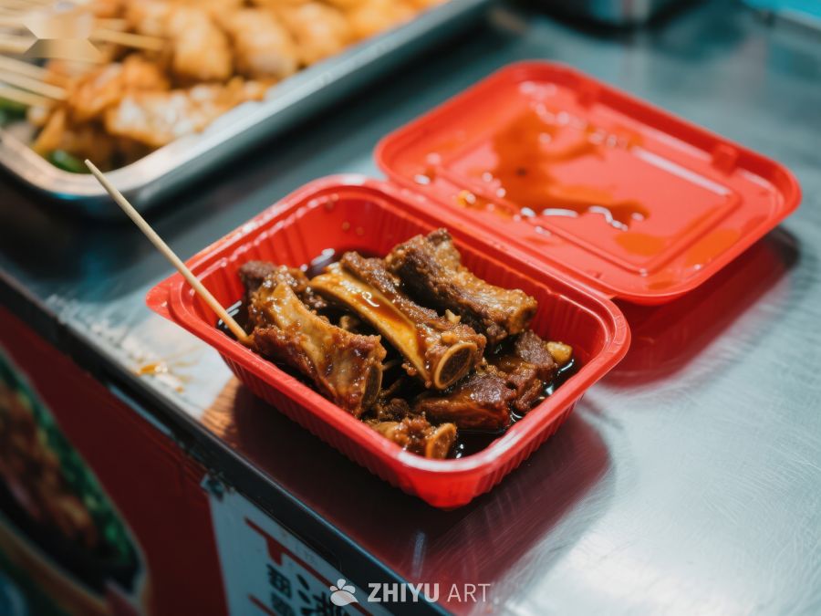 红色餐盒中的美味排骨 169