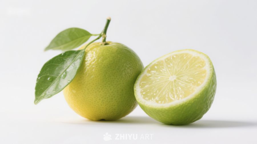 新鲜青柠与切片展示