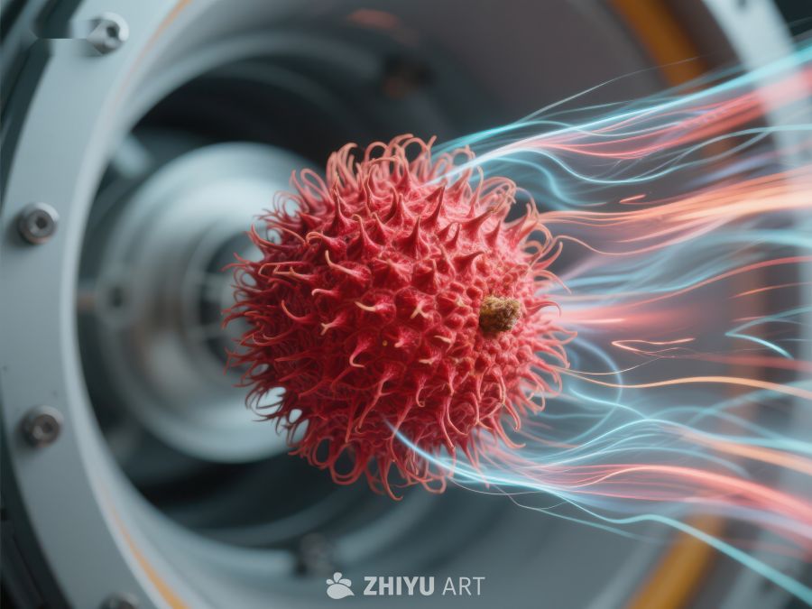 机械装置中的红色毛刺球 201