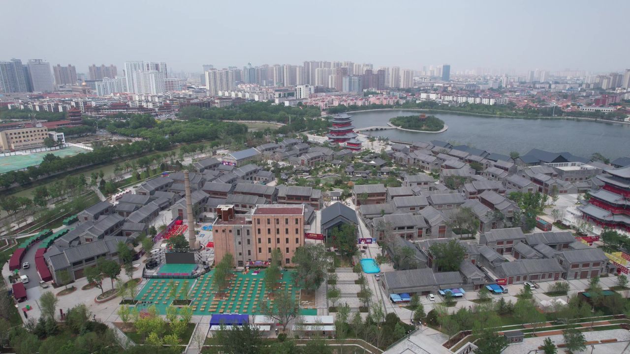 河北沧州南川楼景区航拍