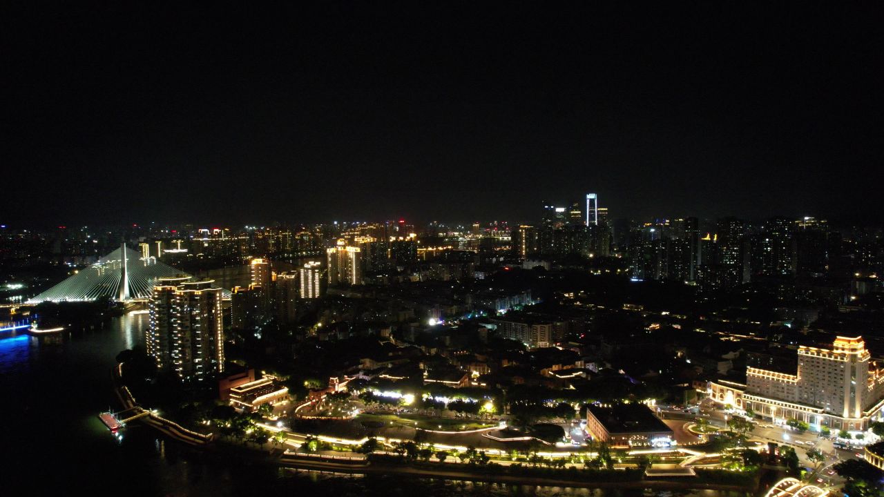 福建福州城市夜景灯光