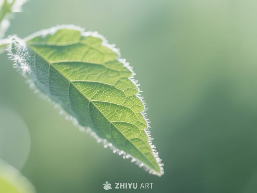 晨露轻覆的绿叶特写 41