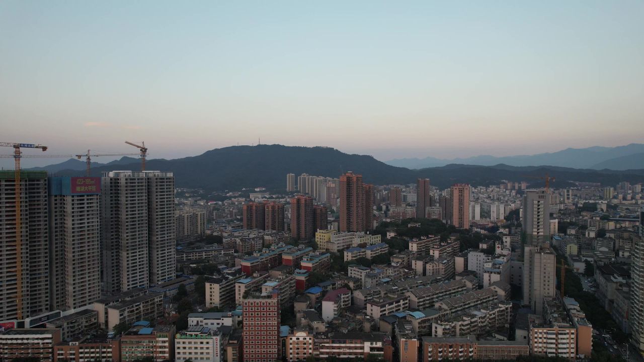 湖南郴州日出日落晚霞航拍