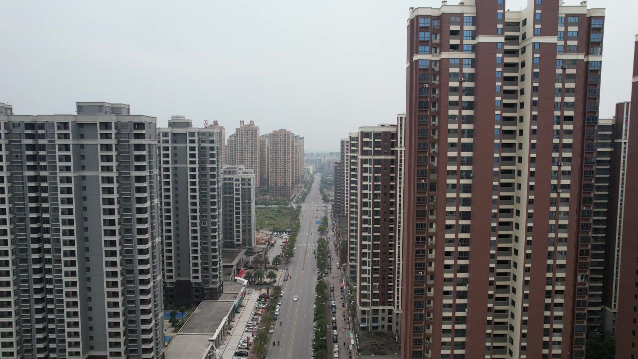  广西钦州城市大道交通航拍