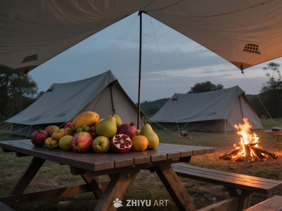 露营帐篷下的水果盛宴 354