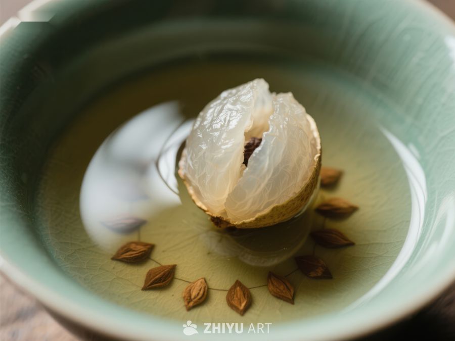 青瓷碗中柚子与香料的静谧组合 437