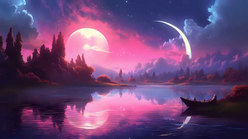 唯美月亮夜景