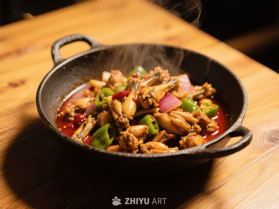 香辣牛蛙锅，热气腾腾的美味佳肴 1044