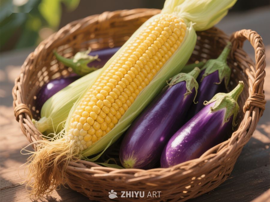 篮子里的玉米和茄子 212