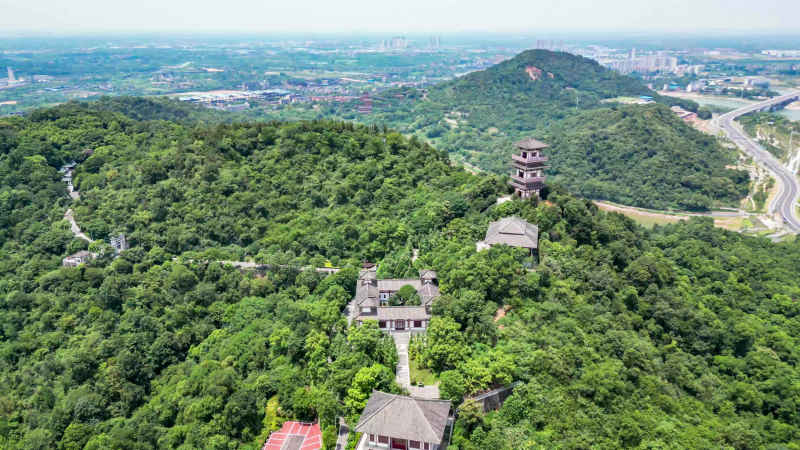 湖北鄂州城市风光航拍摄影图