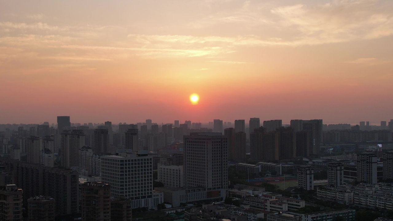 江苏宿迁城市风光地标建筑航拍 