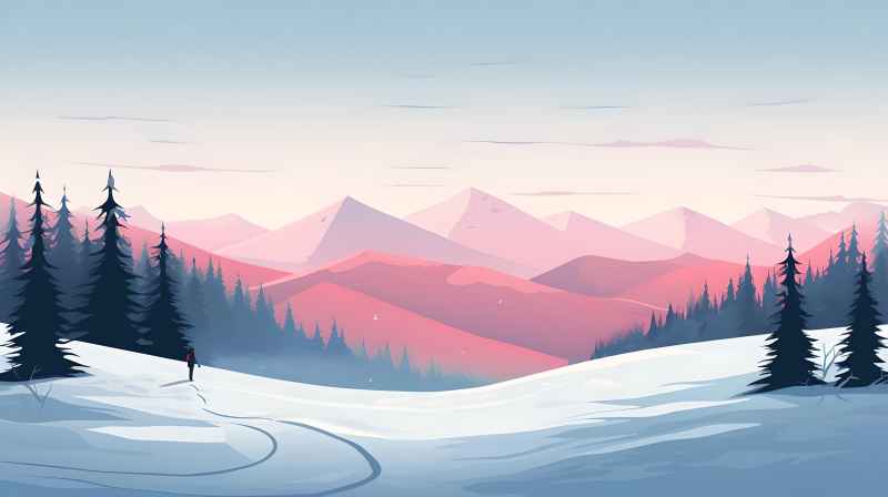 冬季唯美雪景创业插画 84
